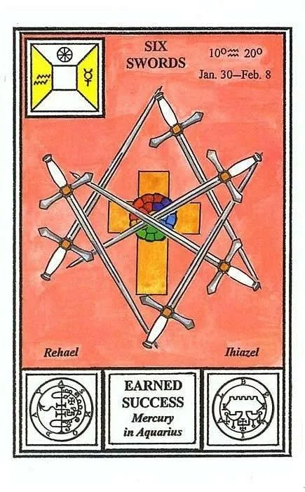 6 of Swords - Tarot of Ceremonial Magick - Tarot Deck by Lon Milo DuQuette