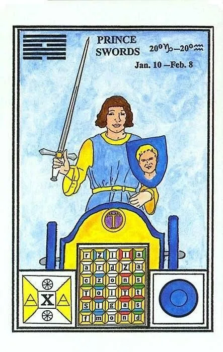 Tarot Of The Ceremonial Magick Review 18 Prince of Swords card from Tarot of Ceremonial Magick