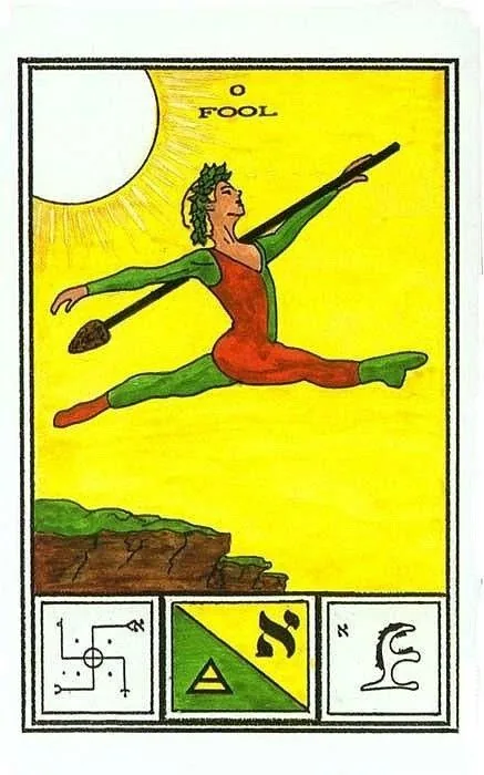 Fool card from the Tarot of Ceremonial Magick deck