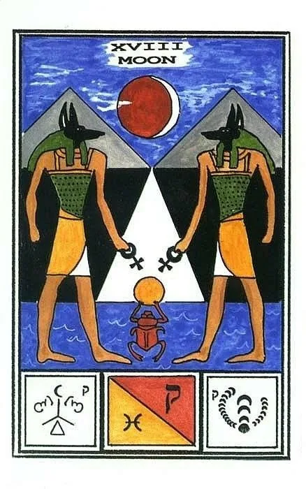 Moon card from the Tarot of Ceremonial Magick deck