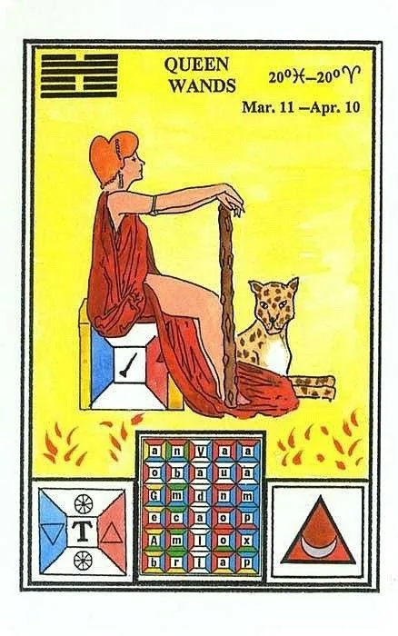 Queen of Wands card from the Tarot of Ceremonial Magick deck