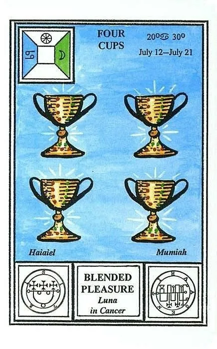 4 of Cups card from Tarot of Ceremonial Magick