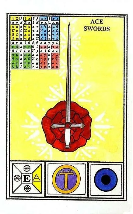 Ace of Swords card from the Tarot of Ceremonial Magick deck