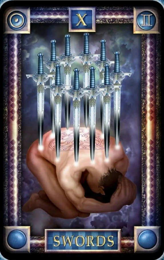 10 of Swords card from the Tarot Of Dreams deck