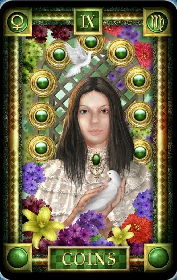 9 of Coins card from the Tarot Of Dreams deck
