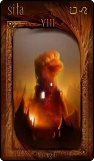Strength card from the Maroon Tarot deck