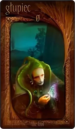 The Fool card from the Maroon Tarot deck