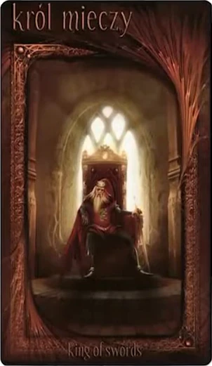 King of Swords card from the Maroon Tarot deck
