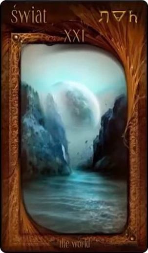 The World card from the Maroon Tarot deck
