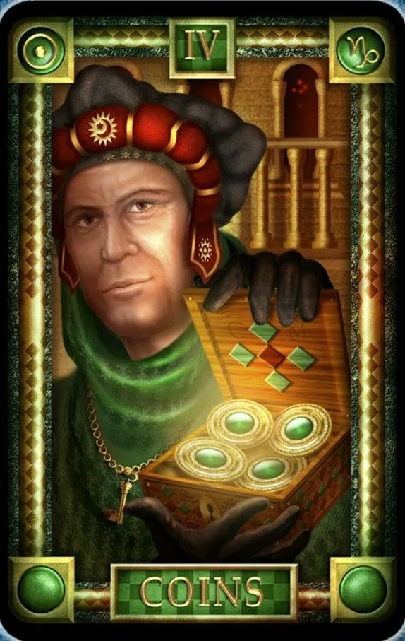 4 of Coins - Tarot Of Dreams - Tarot Deck by Ciro Marchetti