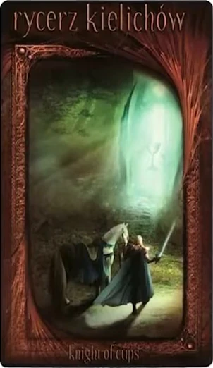 Knight of Cups card from the Maroon Tarot deck