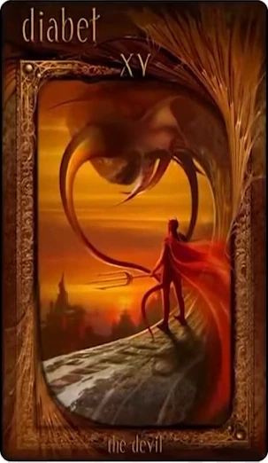 The Devil card from the Maroon Tarot deck