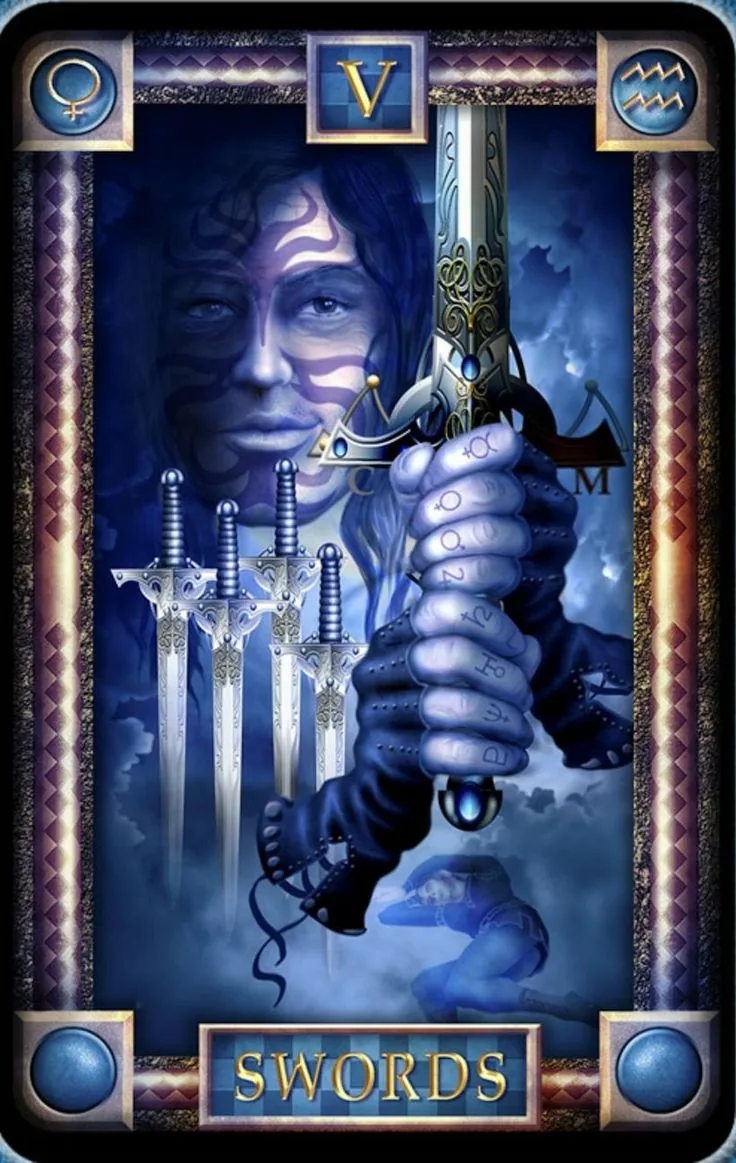 5 of Swords - Tarot Of Dreams - Tarot Deck by Ciro Marchetti