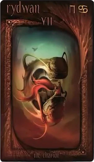 The Chariot card from the Maroon Tarot deck