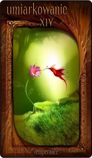 Temperance card from the Maroon Tarot deck