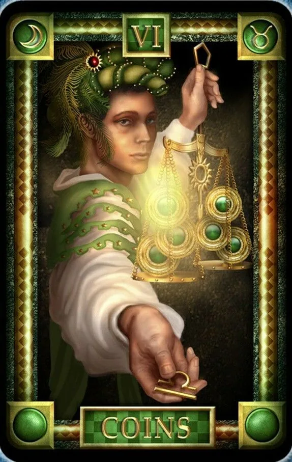 6 of Coins - Tarot Of Dreams - Tarot Deck by Ciro Marchetti