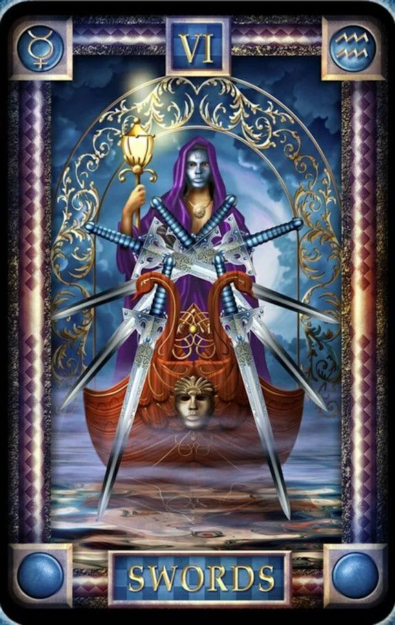 6 of Swords - Tarot Of Dreams - Tarot Deck by Ciro Marchetti