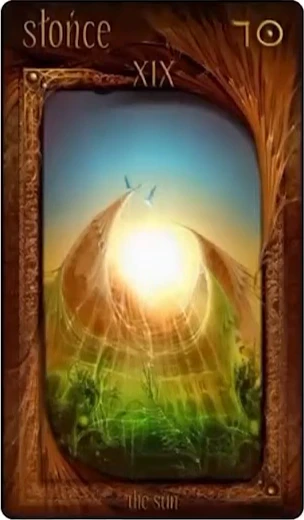 The Sun card from the Maroon Tarot deck