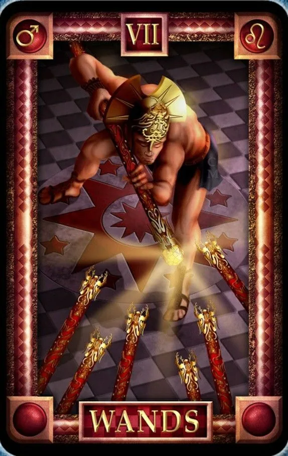 7 of Wands - Tarot Of Dreams - Tarot Deck by Ciro Marchetti