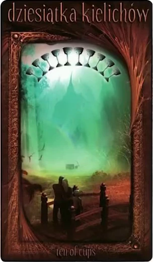 Ten of Cups card from the Maroon Tarot deck