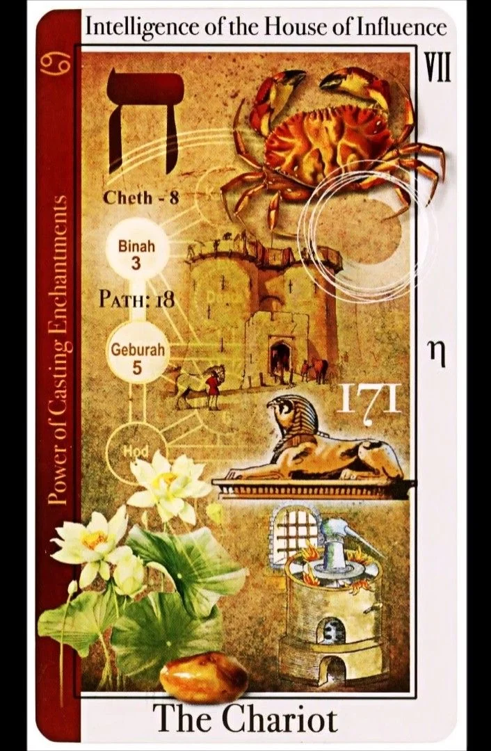 The Chariot card from the Tarot of Magical Correspondences deck