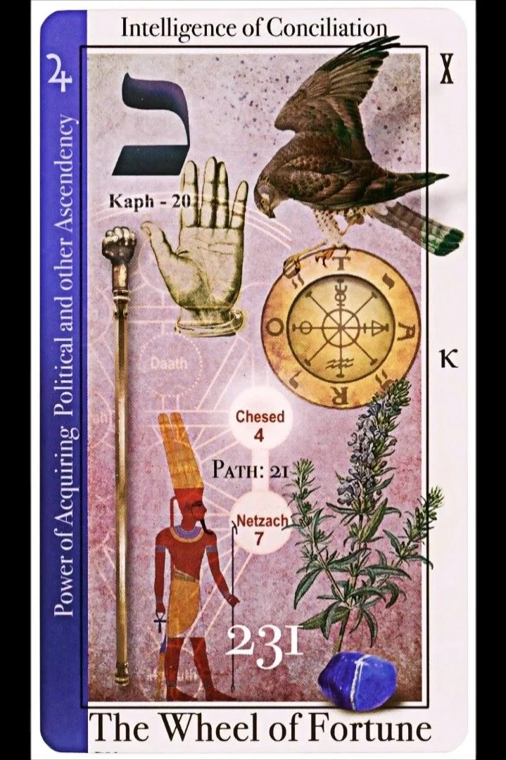 The Wheel of Fortune card from the Tarot of Magical Correspondences deck