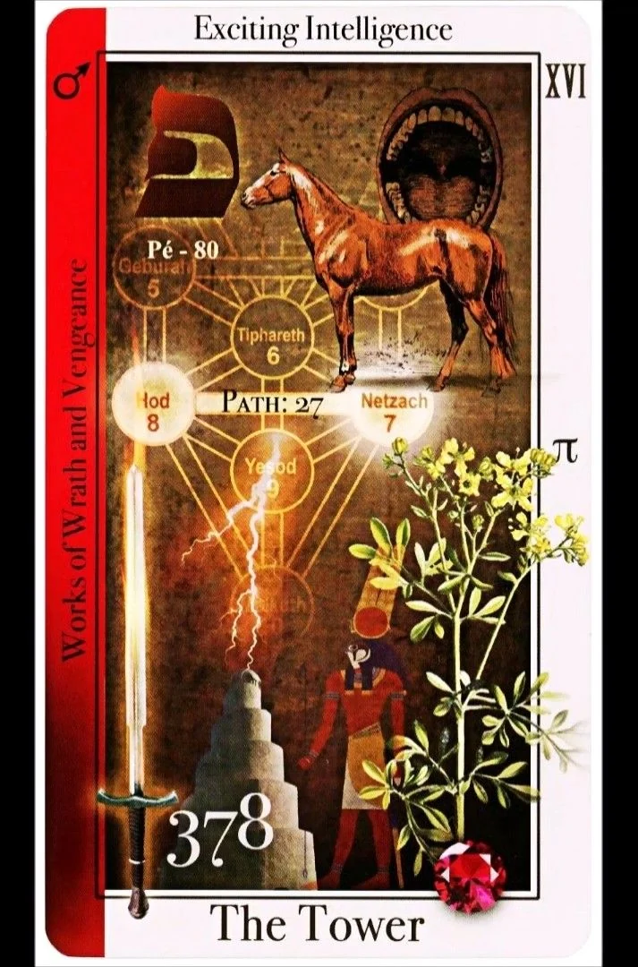 The Tower card from the Tarot of Magical Correspondences deck