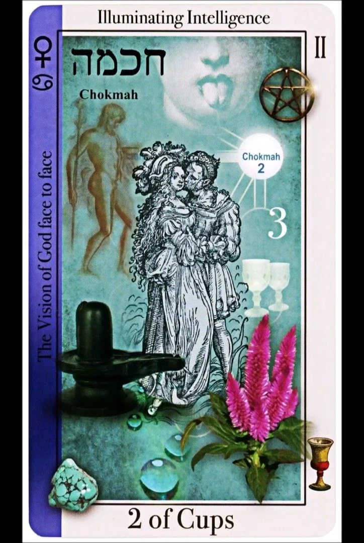 2 of Cups card from the Tarot of Magical Correspondences deck