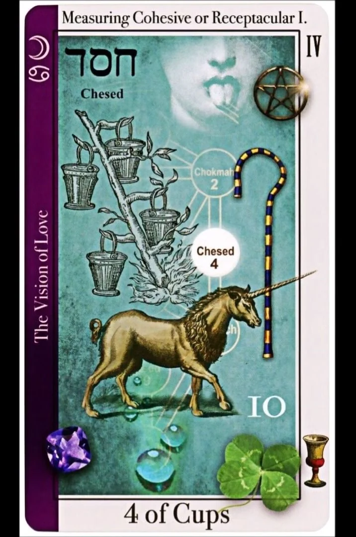 4 of Cups card from the Tarot of Magical Correspondences deck