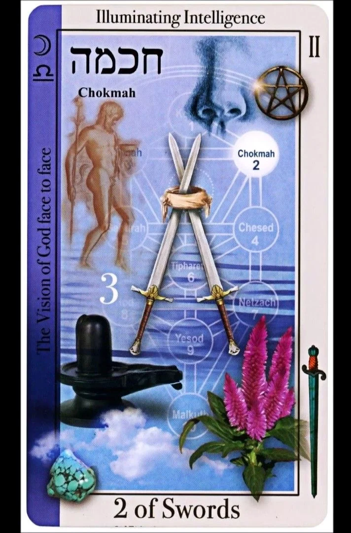 2 of Swords card from the Tarot of Magical Correspondences deck