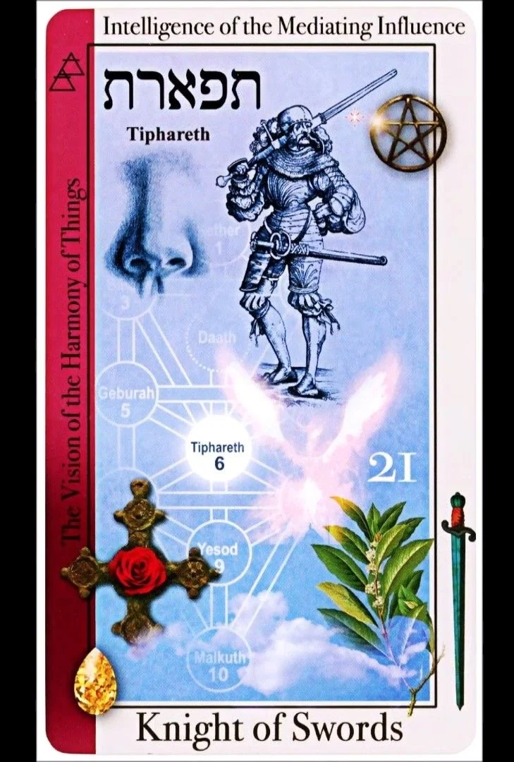 Knight of Swords card from the Tarot of Magical Correspondences deck