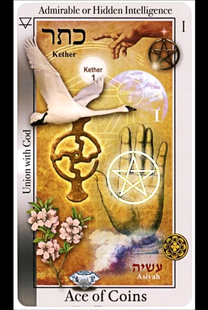 Ace of Coins card from the Tarot of Magical Correspondences deck
