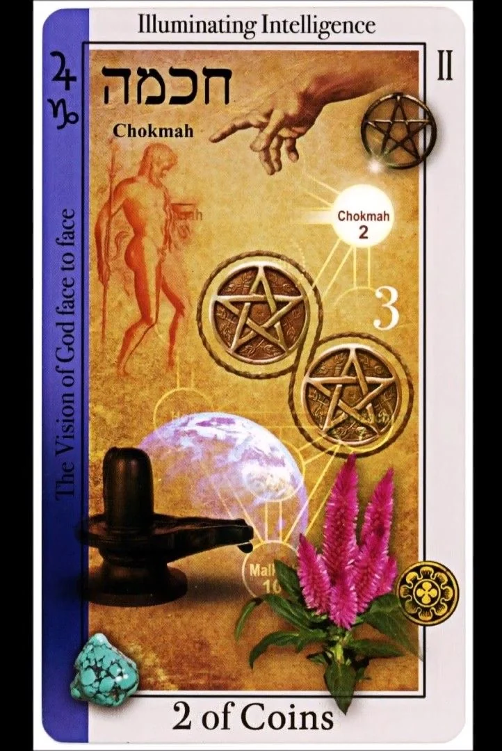 2 of Coins card from the Tarot of Magical Correspondences deck