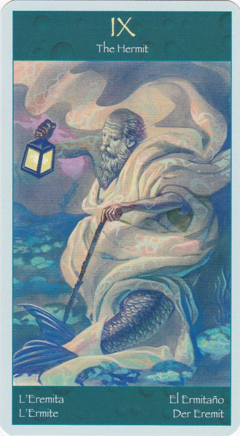 The Hermit card from the Tarot of Mermaids deck