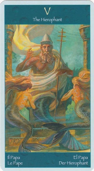 The Hierophant card from the Tarot of Mermaids deck