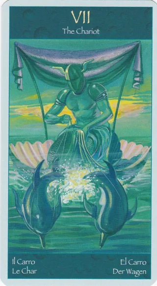 The Chariot card from the Tarot of Mermaids deck
