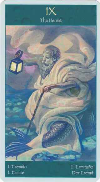 The Hermit card from the Tarot of Mermaids deck