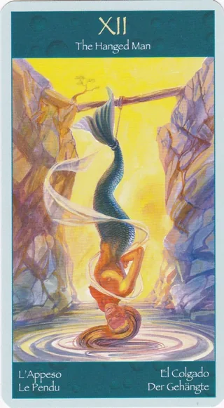 The Hanged Man card from the Tarot of Mermaids deck