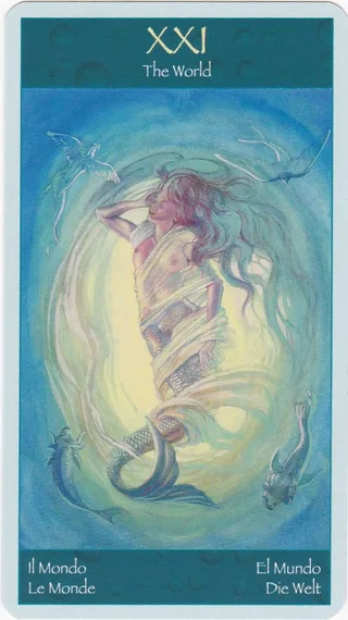 The World card from the Tarot of Mermaids deck