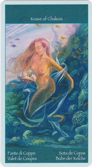 Knave of Chalices card from the Tarot of Mermaids deck