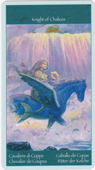 Knight of Chalices card from the Tarot of Mermaids deck