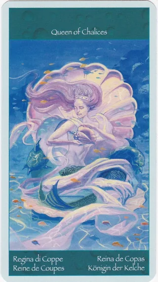 Queen of Chalices card from the Tarot of Mermaids deck