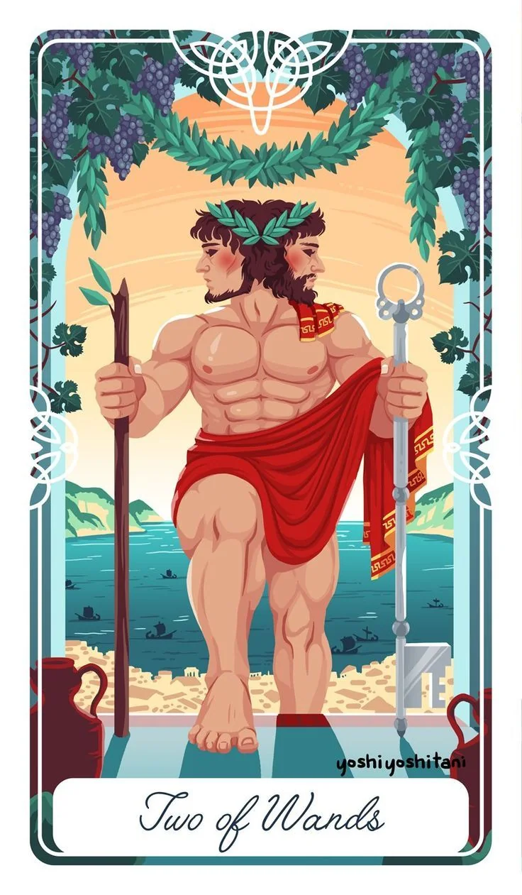 2 of Wands - Tarot of the Divine - Tarot Deck by Yoshi Yoshitani