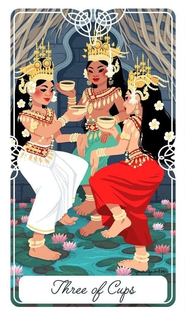 3 of Cups - Tarot of the Divine - Tarot Deck by Yoshi Yoshitani