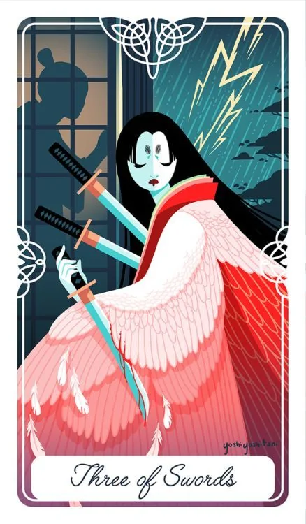 3 of Swords - Tarot of the Divine - Tarot Deck by Yoshi Yoshitani