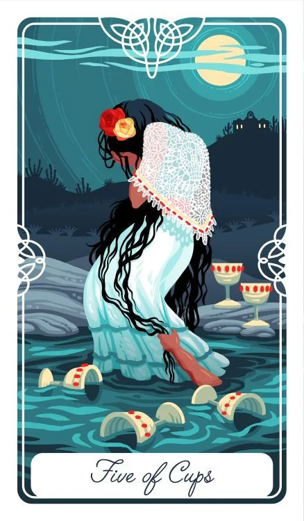 5 of Cups - Tarot of the Divine - Tarot Deck by Yoshi Yoshitani