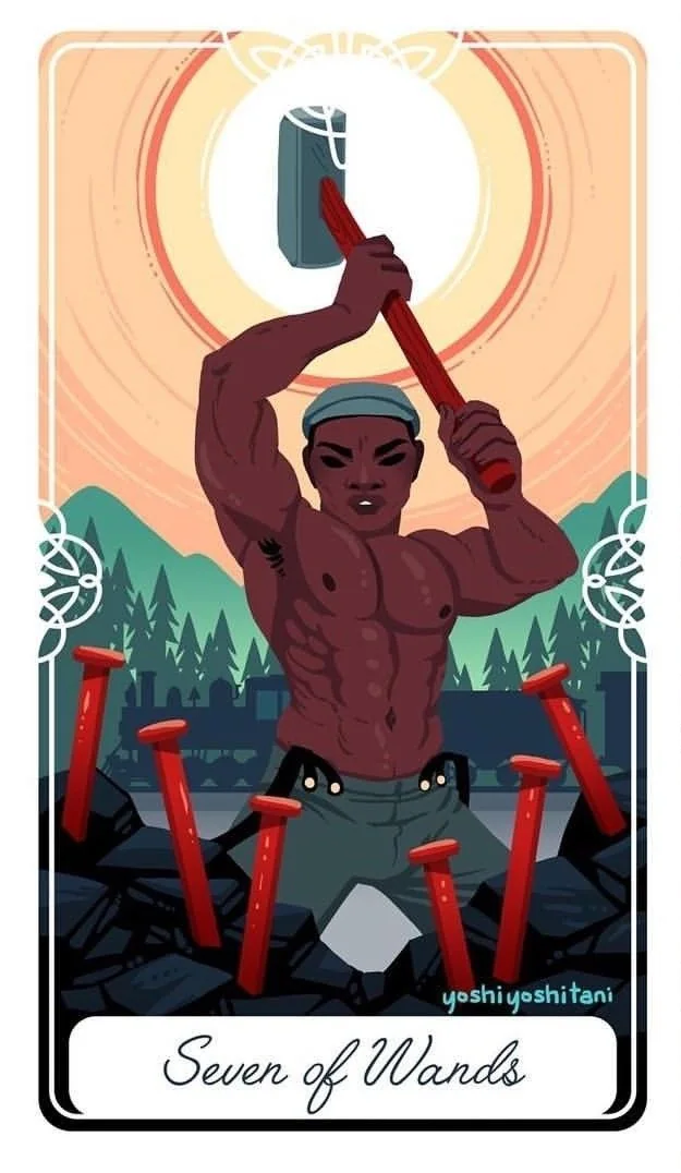 7 of Wands - Tarot of the Divine - Tarot Deck by Yoshi Yoshitani
