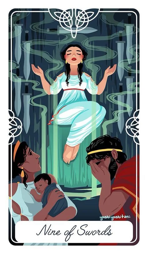 9 of Swords - Tarot of the Divine - Tarot Deck by Yoshi Yoshitani