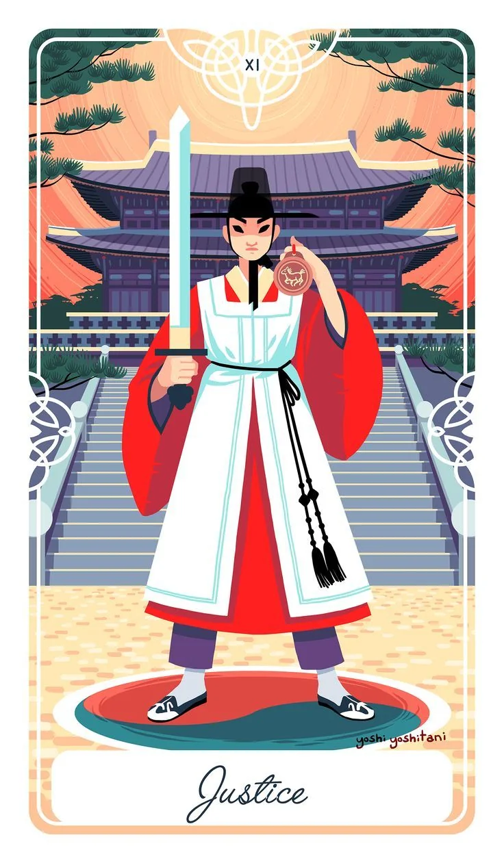 Justice - Tarot of the Divine - Tarot Deck by Yoshi Yoshitani
