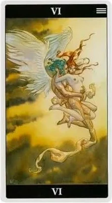 Tarot of the Dream Enchantress Review 6 The Lovers card from the Tarot of the Dream Enchantress deck